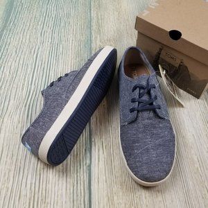New TOMS navy washed twill sneakers